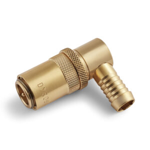 90° Dyros Sicherheitskupplung Serie 40 mit 1/2" Schlauchanschluß mit Ventil